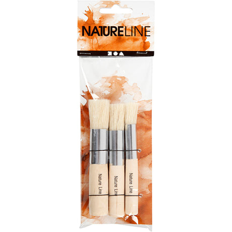 Tamponing brushes, l: 10 cm, d 11+14+17 mm, w: 11-17 mm, round, 3 piece 1 box