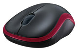 Logitech Logitech M185 Wireless Optical Mouse Red [RF 2,4 GHz, 1000 DPI, 3-Button, AA, 10M]