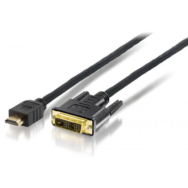 Equip equip 119323 high quality hdmi to dvi-d single-link adapter cable, m m, gold-plated, 3m, black