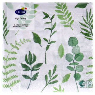 Duni servetter grönska 33x33 cm | 12 stycken
