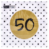 Napkins 50th birthday 33x33 cm | 4 pieces
