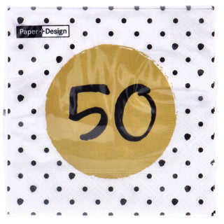 Servietten 50. Geburtstag 33x33 cm | 4 Stück