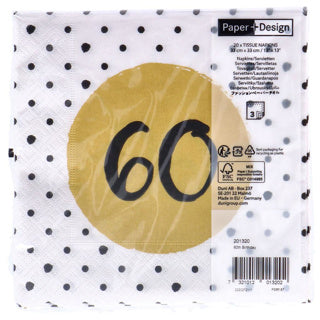 Guardanapos Duni 60 anos 33x33 cm | 4 peças