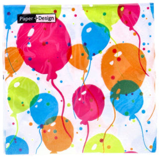 Servietten Spritzballons 33x33 cm | 4 Stück