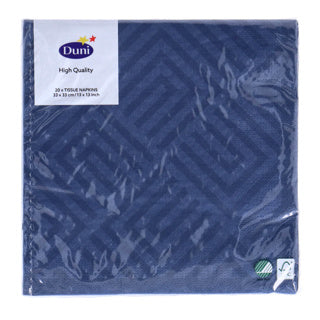 Duni servetter mosaik mörkblå 33x33 cm | 12 stycken