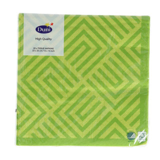Duni Servietten Mosaik Kiwi 33x33 cm | 12 Stück