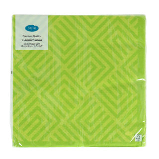 Duni napkins mosaic kiwi 40x40 cm | 12 pieces