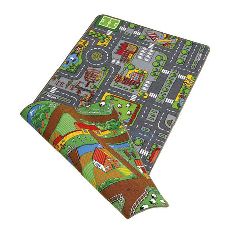 Play mat duoplay reversible city and farm, 67x100cm