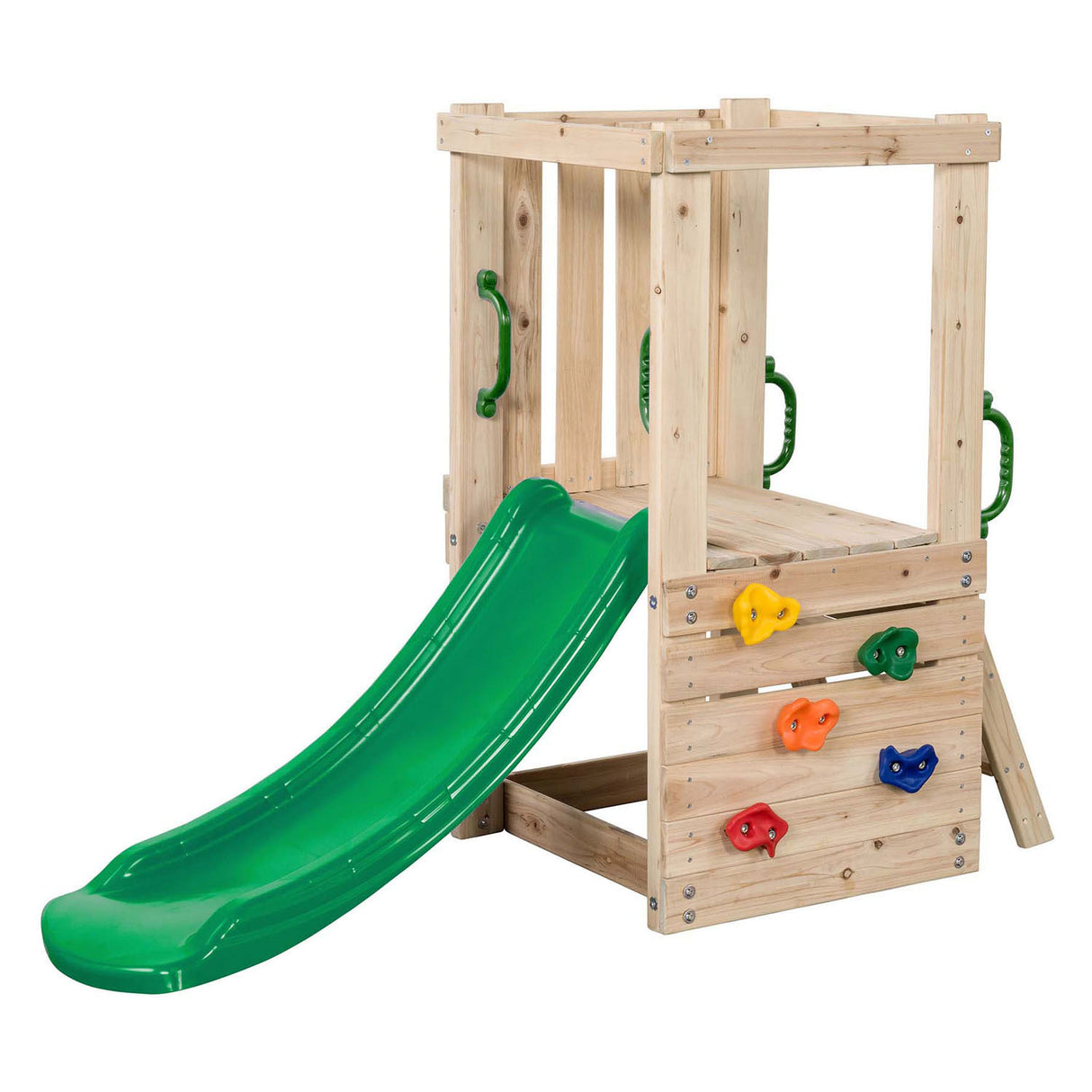 SwingKing Mari Small Speeltoestel met Glijbaan Hout Naturel Groen