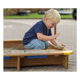 Swingking Swinging wooden sandpit with water trays and covers