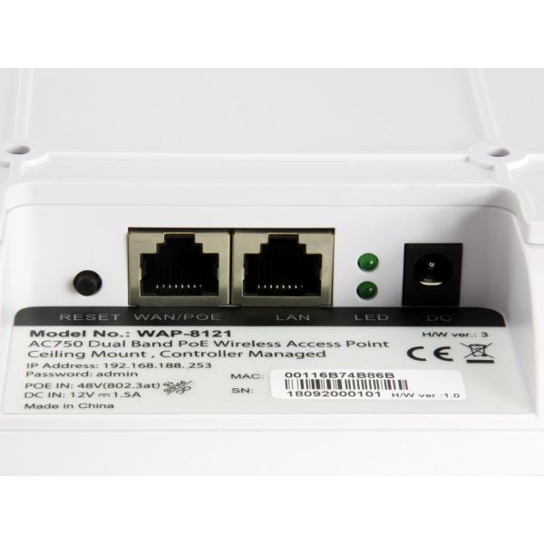 Levelone WAP-8121 AC750 DBANE POE WIRESES LAN ACCESS POINT, 802.11a B e G N, Dual-Band, 300Mbps