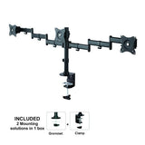 Neomounts Neomounts NM-D135D3BLACK Neomocts Triple Desk Mount, 3x 10-27, 24 kg, Tilt Turn Rotate,