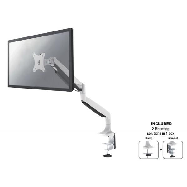 Neomounts nm-d750white tv monitor full motion desk gas-spring mount, 10-32 , 9 kg, heigh