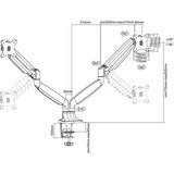 Neomounts Neomounts FPMA-D750DSILVER FLATSCREEN MONITOR BUREAUSTRE MUE, 2x 10-30, 9 kg,