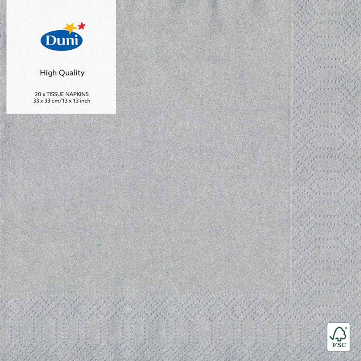 Duni napkins silver 33x33 cm