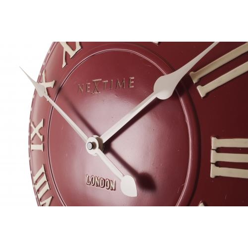 Nextime klok 3083ro london roman, ø34.5 cm, wall, red white