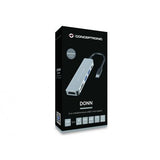 Concepttronic Donn02G 6-in-1 večnamenski USB Hub Adapte, USB 3.2 Gen 1 Type-C, HDMI, 5 Gbps, ALU