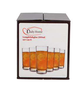 Dienos namų long drink stiklinės 280 ml 6 vnt