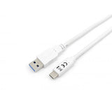 Équipez 128363 USB 3,2 Gen 1 Type-C à un câble, USB 3,2 Gen 1, 5000 Mbit S, M M, 1 M, blanc