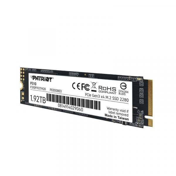 Patriot p310p192tm28p310 p310 ssd, 1920 gb, m.2 2280, retail, 2100 1800 mb s, 280k 250k iops