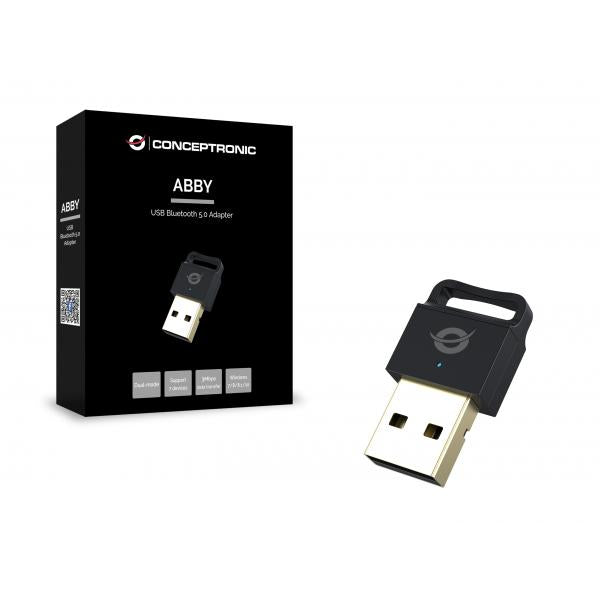 Concepttronic Abby06B ABBY USB Bluetooth 5.0 adaptér, bezdrátový, USB, Bluetooth, 3 Mbit, černá