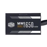 Cooler Master MPE-6501-AABW-BEU MWE 650 Bronze V2, ATX, 650 W, DC-to-DC + LLC, 88%, 120 mm, črna