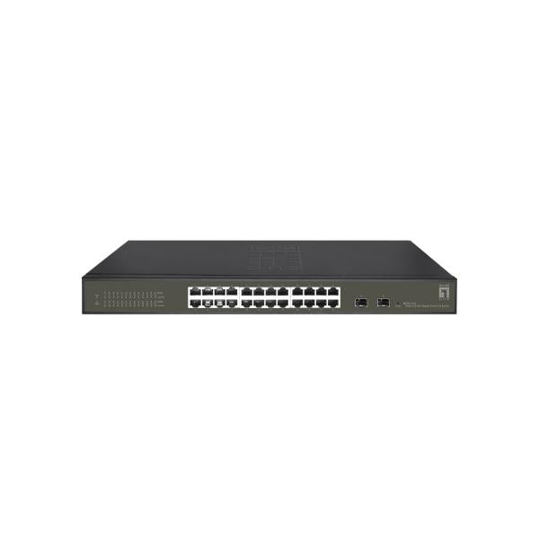 Levelone levelone ges-2126 hilbert 26-port gigabit lite managed l2 switch, 24x rj45, 2x sfp, 1000 mbps