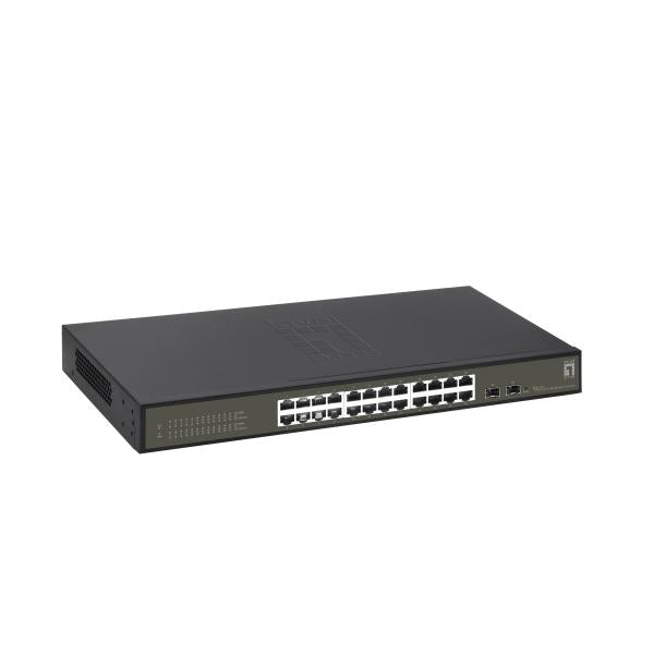 Levelone levelone ges-2126 hilbert 26-port gigabit lite managed l2 switch, 24x rj45, 2x sfp, 1000 mbps