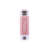 Transcend ts1tesd310p esd310p external ssd, 1 tb, usb 10gbps, type c a, 1050 950 mb s, pink