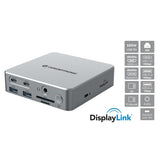 Conceptronic Donn25G 15-i-1 DisplayLink USB 3.2 Gen 2 Docking Station, Type-C 10 Gbps, USB-A X2