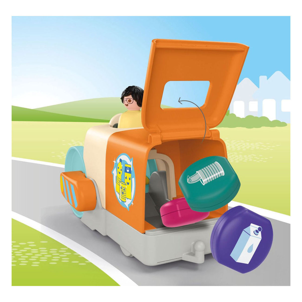 Playmobil Junior: dréckt a gräift Müllcamion - 71774