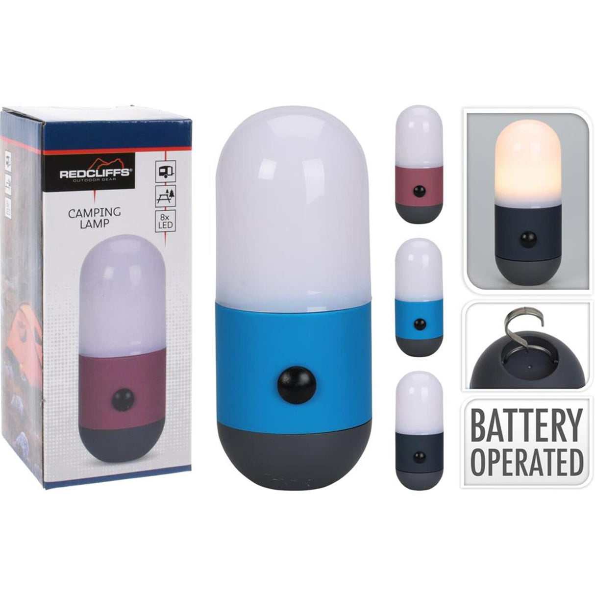 Redcliffs camping LED lamp pill 6x6x14cm