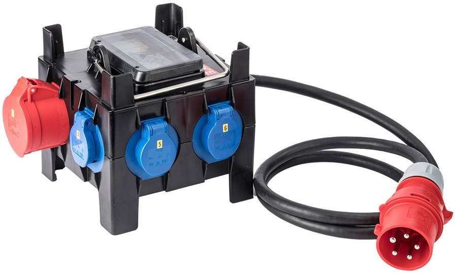 Keraf distribution box 3x16a 6x230v + loop 1x32a 5p 400v