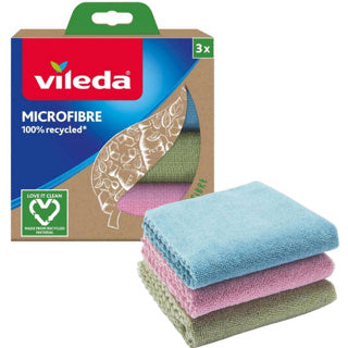 Ściereczka z mikrofibry Vileda 3 sztuki w 100% z recyklingu | 4 sztuki