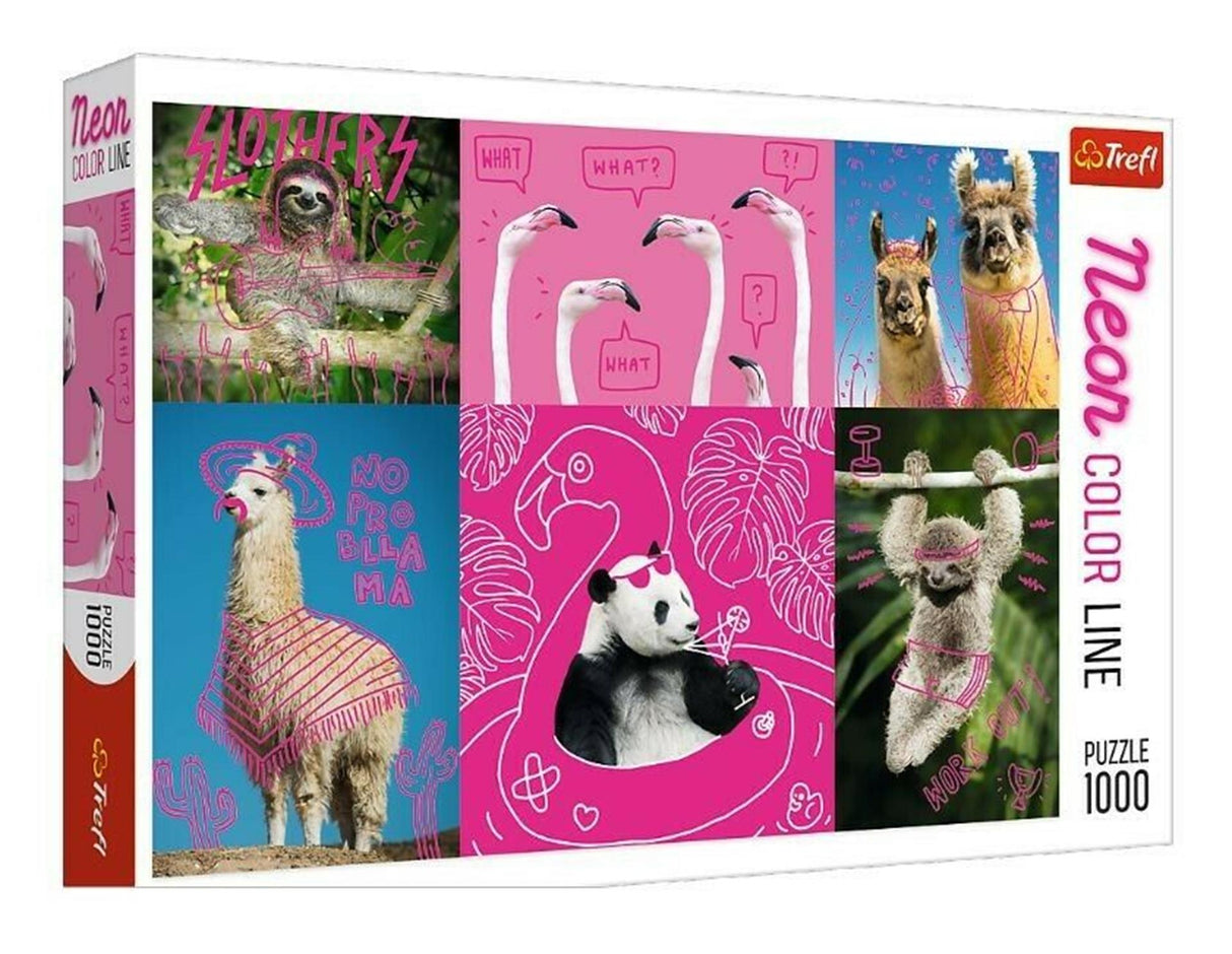 Puzzel verréckte Béischt Neon 1000 Stécker