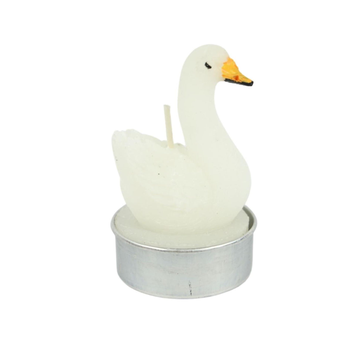 Tealight swan white 6.5cm set of 3