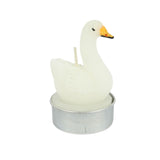 Tealight swan white 6.5cm set of 3