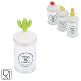 Storage jar sweet glass 13cm 4 assorted