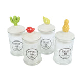 Storage jar sweet glass 13cm 4 assorted