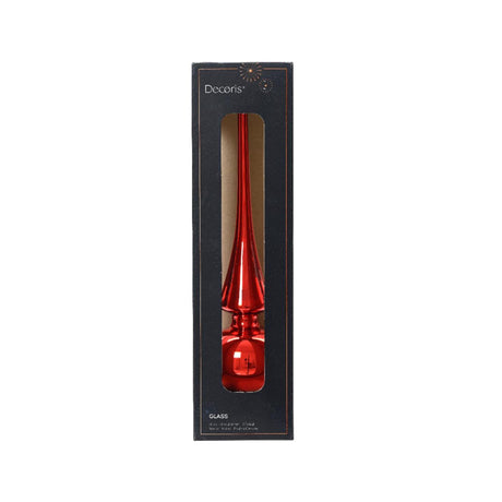 Decoris Peak Glas Glanz Chrëschtdag Rot 26cm