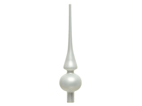 Decoris peaked glass matt winter white ø6x26cm