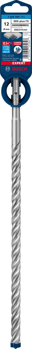Bosch Zubehör Expert SDS Plus-7x Bohrhammer 12 x 250 x 315 mm – 1 Stück – 2608900111