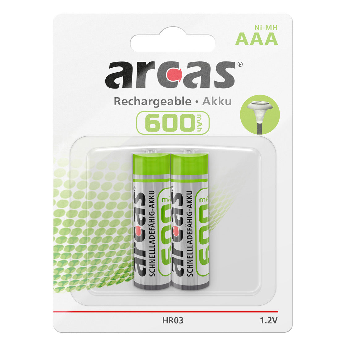 Batterie Verkaf Europidder Europeren Batterien Arcas Ersatzbar Nimh Aaa Hr03 600mah, 2st.