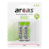 Battery Sales Europe Rechargeable batteries Arcas Rechargeable NIMH AAA HR03 600MAH, 2st.