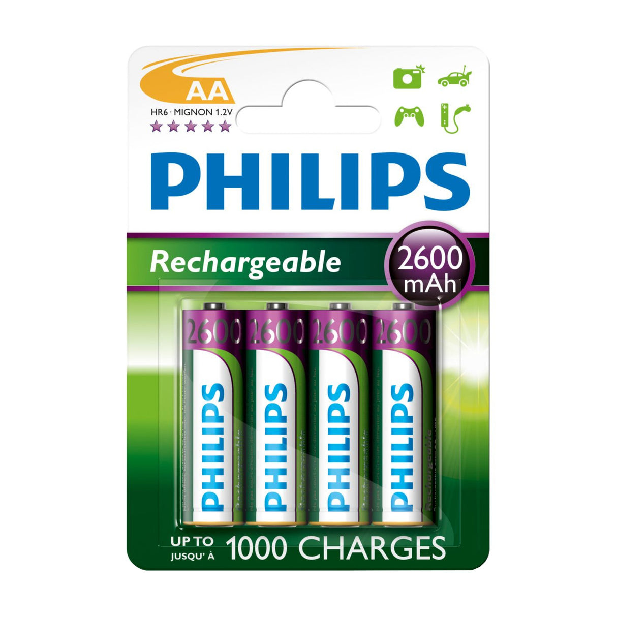 Battery Sales Europe Philips AA oppladbare batterier, 4 ..