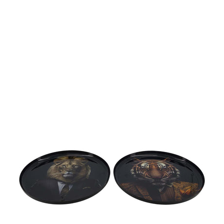 Dijk Natural Collection Taca metalowa w kształcie zwierząt, czarna, ø28cm