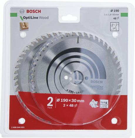 Bosch 2x optiline dřevo 190x30x2,6 1,6x48t