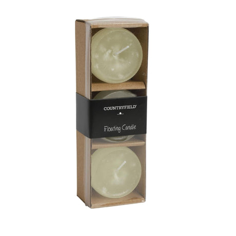 Countryfield drijfkaars bollie crã¨me 5cm set van 3