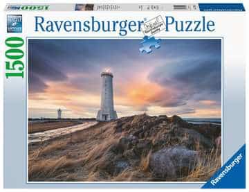 Ravensburger Jigsaw Puzzle Schöne Luft über dem Leuchtturm von Akranes Island, 1500st.