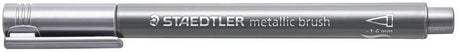Staedtler - metalinis šepetėlio rašiklis - su šepetėlio antgaliu - sidabrinis - dėžutė po 10 vnt